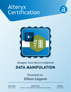Alteryx Data Manipulation Certification