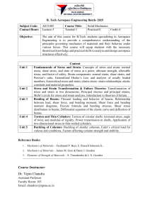 Solid Mechanics Course Outline - B.Tech Aerospace Engineering
