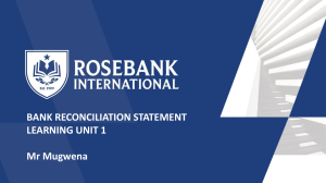 Bank Reconciliation Statement Learning Unit 1