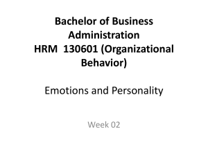 Emotions and Personality in Organizational Behavior