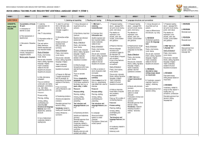 Grade 11 English Teaching Plan Term 1