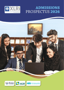 XLRI Admissions Prospectus 2026 - Management Programs