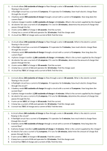 Electric Current Practice Problems