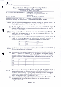 Computer Architecture Exam Paper 2021