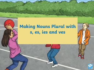 Making Nouns Plural: s, es, ies, ves Rules