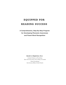 Equipped for Reading Success: Phonemic Awareness Program