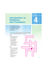 Introduction to Relations and Functions Textbook Chapter