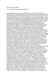 IESBA/IFAC Ethical Violations in Accounting Assignment