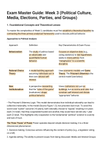 Exam Master Guide: Week 3 Political Science