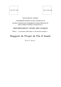 Rapport de Projet de Fin d'Ann&eacute;e - G&eacute;nie M&eacute;canique