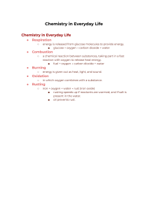 Chemistry in Everyday Life: Respiration, Combustion, Rusting