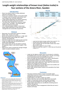 Brown Trout Length-Weight Relationships in Amera River, Sweden