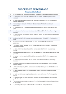Successive Percentage Practice Worksheet
