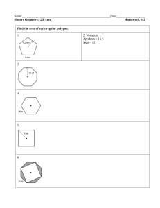 Honors Geometry 2D Area Homework #52