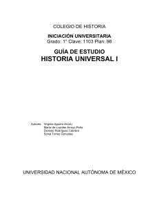 Gu&iacute;a de Estudio Historia Universal I UNAM