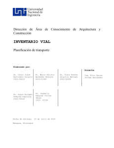 Inventario Vial: Planificaci&oacute;n de Transporte en la UNI