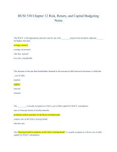 BUSI 530 Chapter 12 Notes: Risk, Return, Capital Budgeting