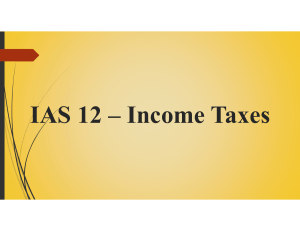 IAS 12 Income Taxes Deferred Tax Exercise
