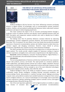 AI Impact on Consumer Purchasing Behavior in Digital Markets