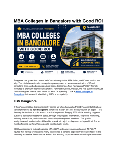 MBA Colleges in Bangalore with Good ROI