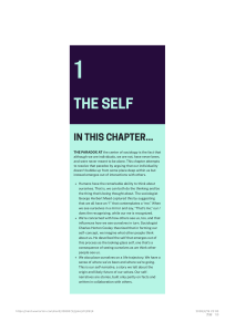 The Self: Sociology Chapter on Identity and Social Interaction
