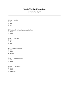 Verb To Be Exercise - English Grammar Practice
