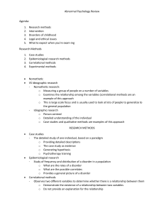 Abnormal Psychology Review: Research & Intervention Guide