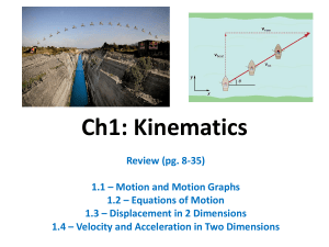 Chapter 1: Kinematics Review