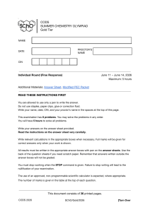 CODS 2026 Gold Tier Chemistry Olympiad Exam
