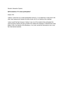 Student Self-Evaluation of In-Class Participation