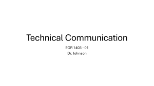 Technical Communication Syllabus - EGR 1403