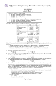 AFAR Quiz 1: Advanced Financial Accounting Partnership Questions