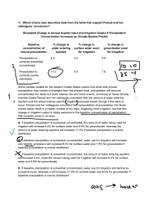 Climate Change Irrigation Data Multiple Choice Question