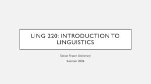 LING 220: Introduction to Linguistics - Phonology