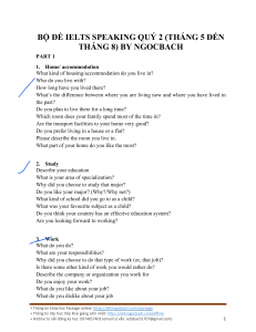 IELTS Speaking Questions Q2 2023 (May-Aug) by NgocBach