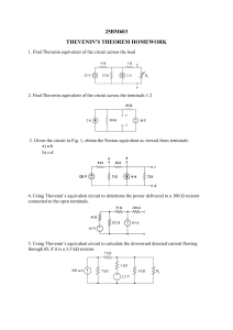 Thevenin's Theorem Homework Problems