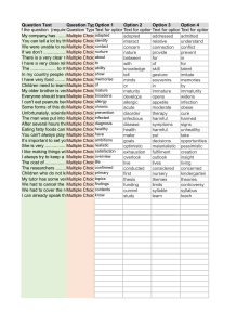English Vocabulary Multiple Choice Quiz