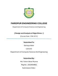 BFS, DFS, and Algorithms Lab Report - Faridpur Engineering College