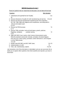 IQEV202 Test 1 Questions: Quality Management