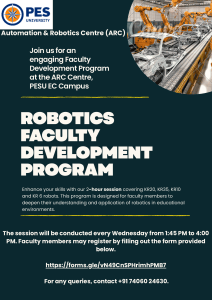 Robotics Faculty Development Program at PES University ARC