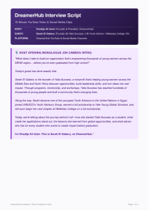 DreamerHub Interview Script: Sarah El Gabery on Yalla Success & College