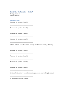Grade 4 Cambridge Mathematics Test Paper