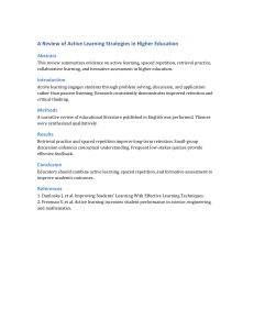 Active Learning Strategies in Higher Education Review