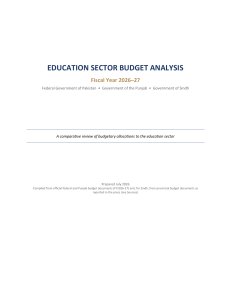 Education Sector Budget Analysis FY2026-27 Pakistan