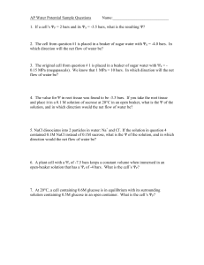 AP Water Potential Sample Questions