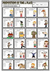 Prepositions of Time & Place Worksheet
