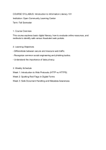 Introduction to Information Literacy 101 Syllabus