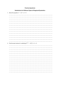 Practice Questions: Disguised Quadratics Substitution