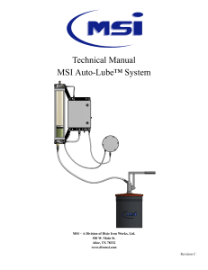 MSI Auto-Lube System Technical Manual