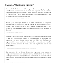 Elogios a 'Mastering Bitcoin' de Andreas Antonopoulos